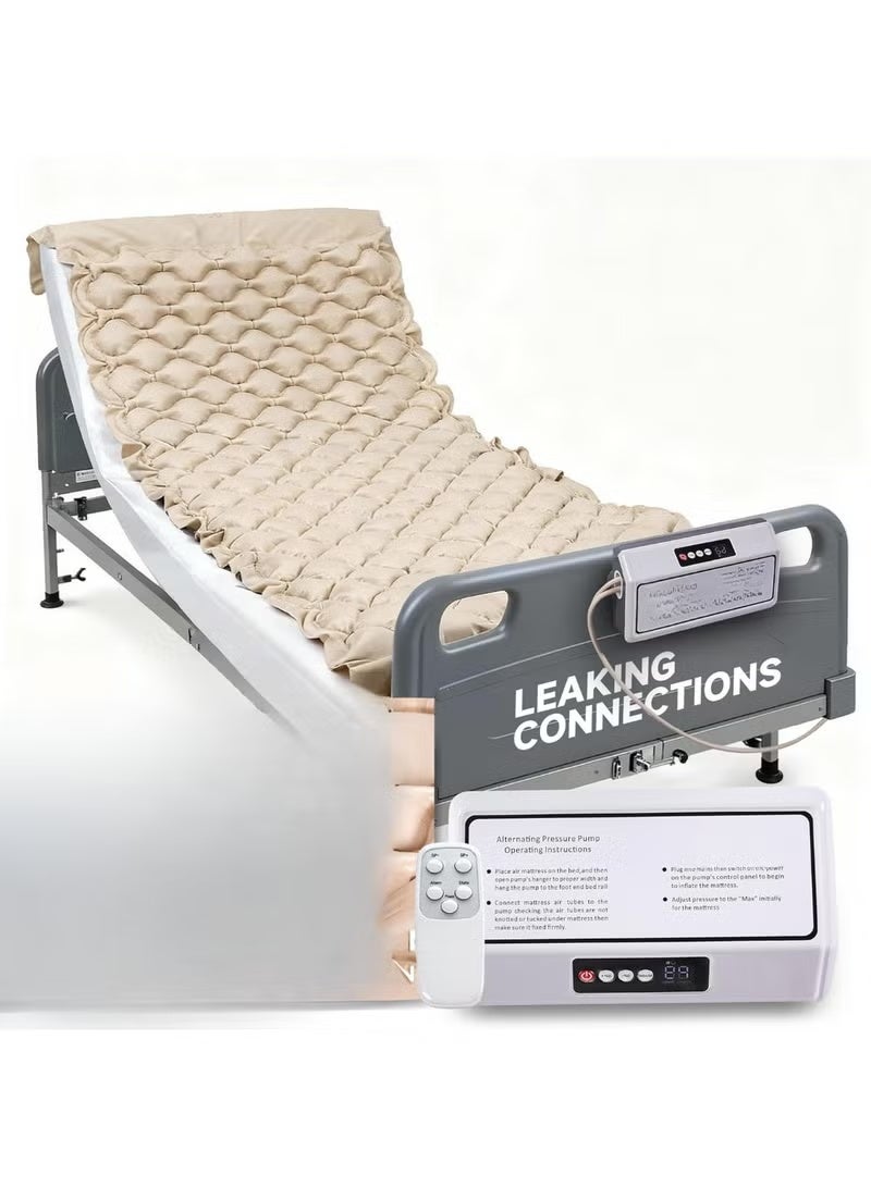 Alternating Air Pressure Mattress Pad for Bed Sore Prevention - Medical Bed Topper with Quiet Pump and Waterproof Surface - Relief for Ulcers and Limited Mobility Patients - Image 1